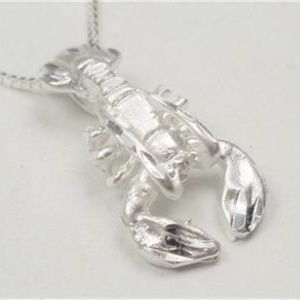 STERLING SILVER NAUTICAL ATLANTIC LOBSTER NECKLACE
